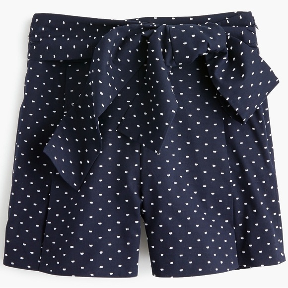 J.Crew Tie Waist Short in Clip Dot - Picture 1 of 1